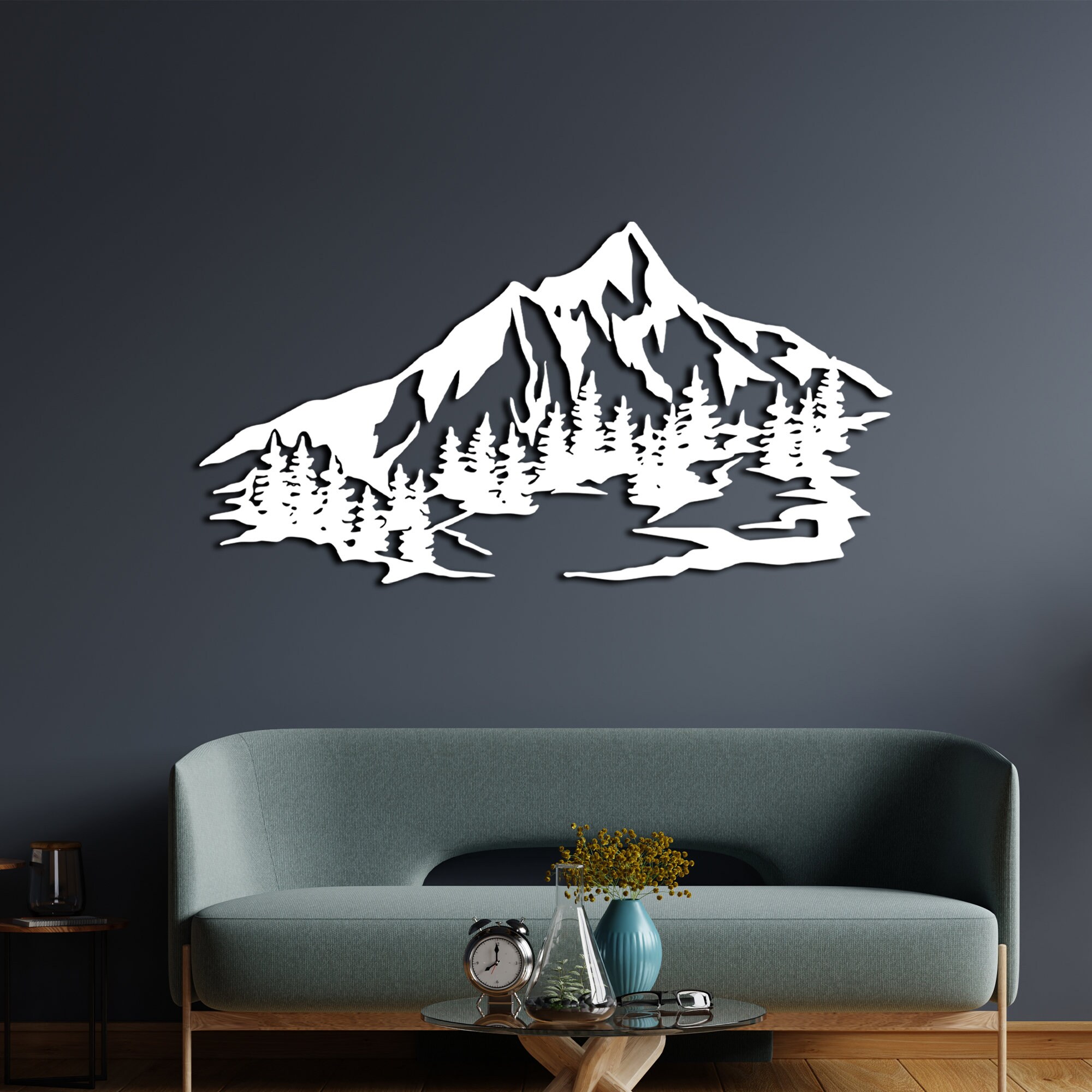 Mountain and Forest Metal Wall Art: Nature Scenery Decor - Etsy