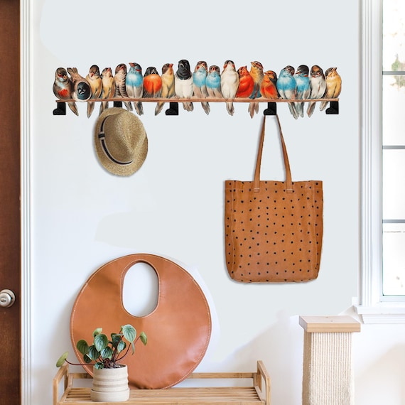 Birds on Branch Metal Coat Rack, Bag Holder, Metal Wall Hooks - Main Image