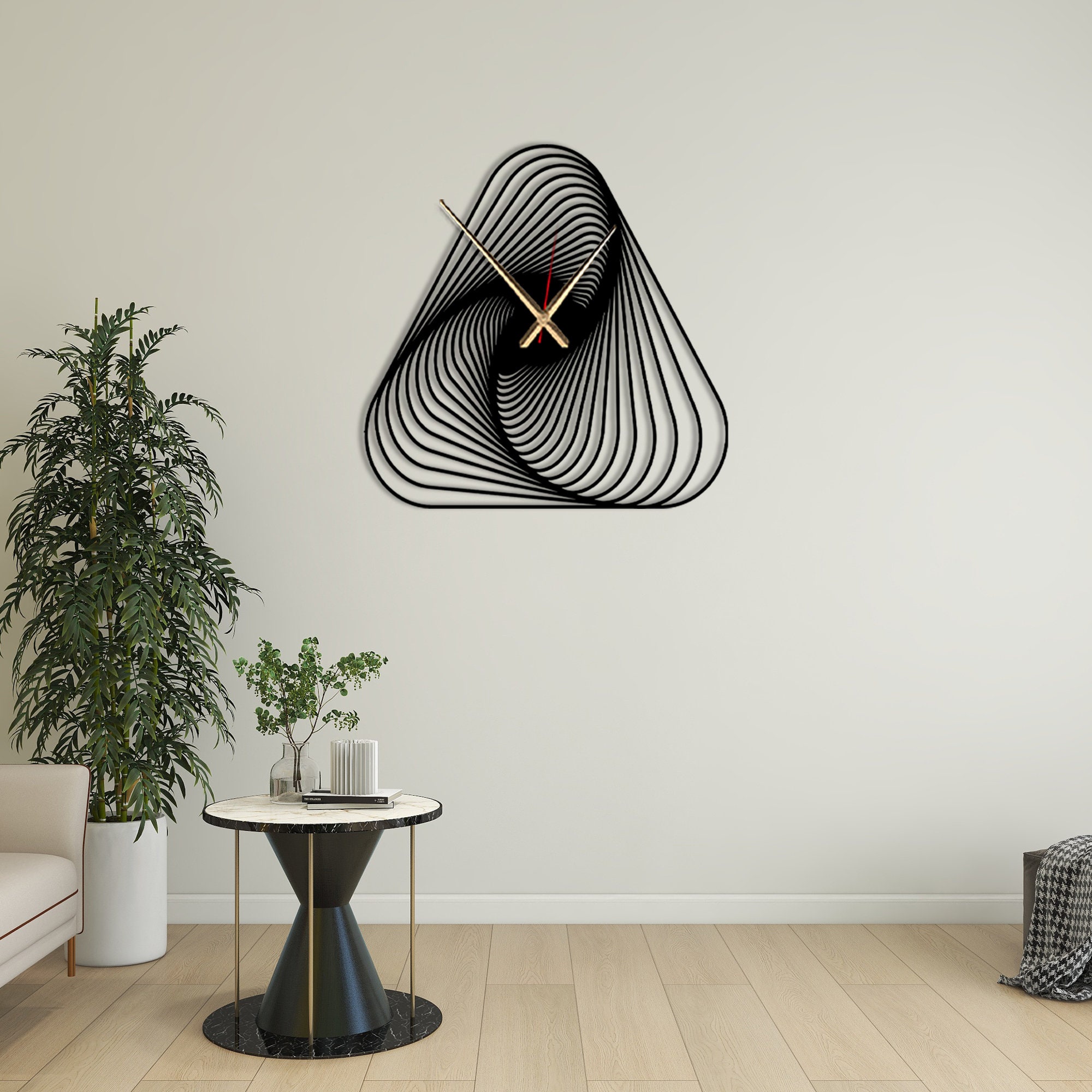 Spiral Metal Wall Clock: Modern Geometric Art, Silent Clock - Etsy