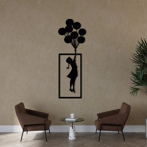 banksy wall art, trendy wall art, contemporary art, housewarming gift, banksy poster, banksy artwork, banksy street art, metal wall art, graffiti wall art, street art, street art poster, banksy balloon girl, unique wall decor