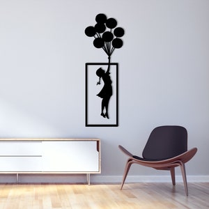 banksy wall art, trendy wall art, contemporary art, housewarming gift, banksy poster, banksy artwork, banksy street art, metal wall art, graffiti wall art, street art, street art poster, banksy balloon girl, unique wall decor