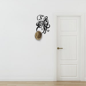 Ocean Art, Metal Wall Art, Sea Life, Beach House Decor, Tentacle Decor, Octopus Art, Metal Wall Sculpture, Modern coat rack, Wall mounted rack, Wall hooks, wall mount coat rack, wild life decor, Entryway coat rack