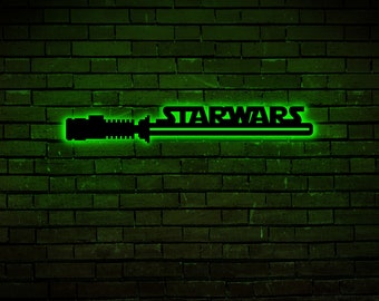 Gepersonaliseerde Star Wars-lichtzwaard led-bord: op maat gemaakt metalen Jedi-decor