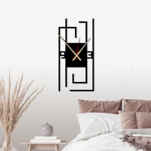Geometric Metal Wall Clock: Modern Minimalist Art, Silent Clock - Etsy