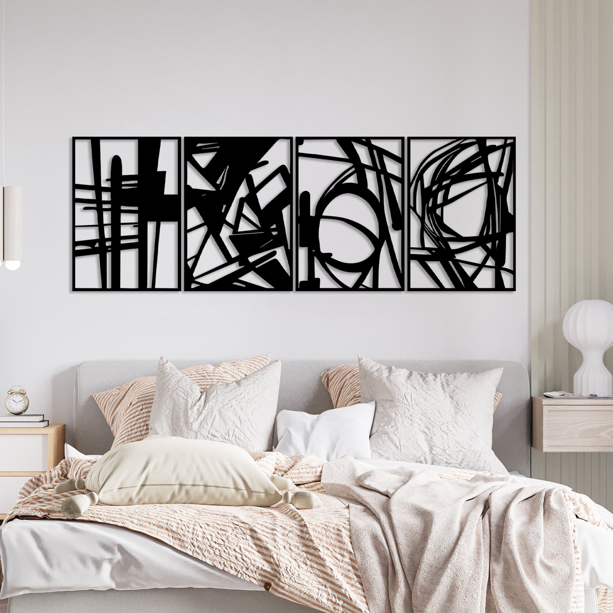 Xedatric Modern Abstract Metal Wall Art - Minimalist Line Sculpture Decor For Living Room, Bedroom, Office - View #4