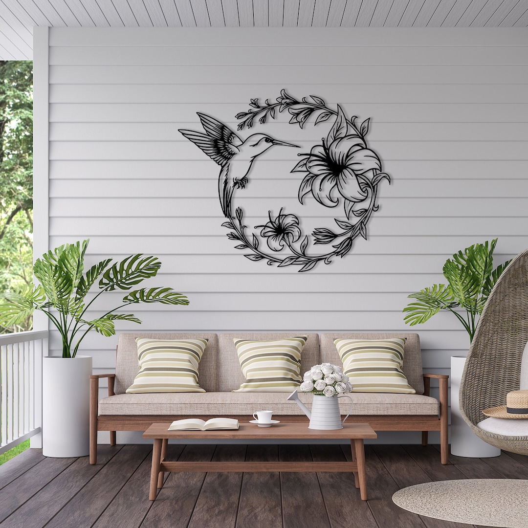 Hummingbird Metal Wall Art: Nature Inspired Garden Decor - Etsy