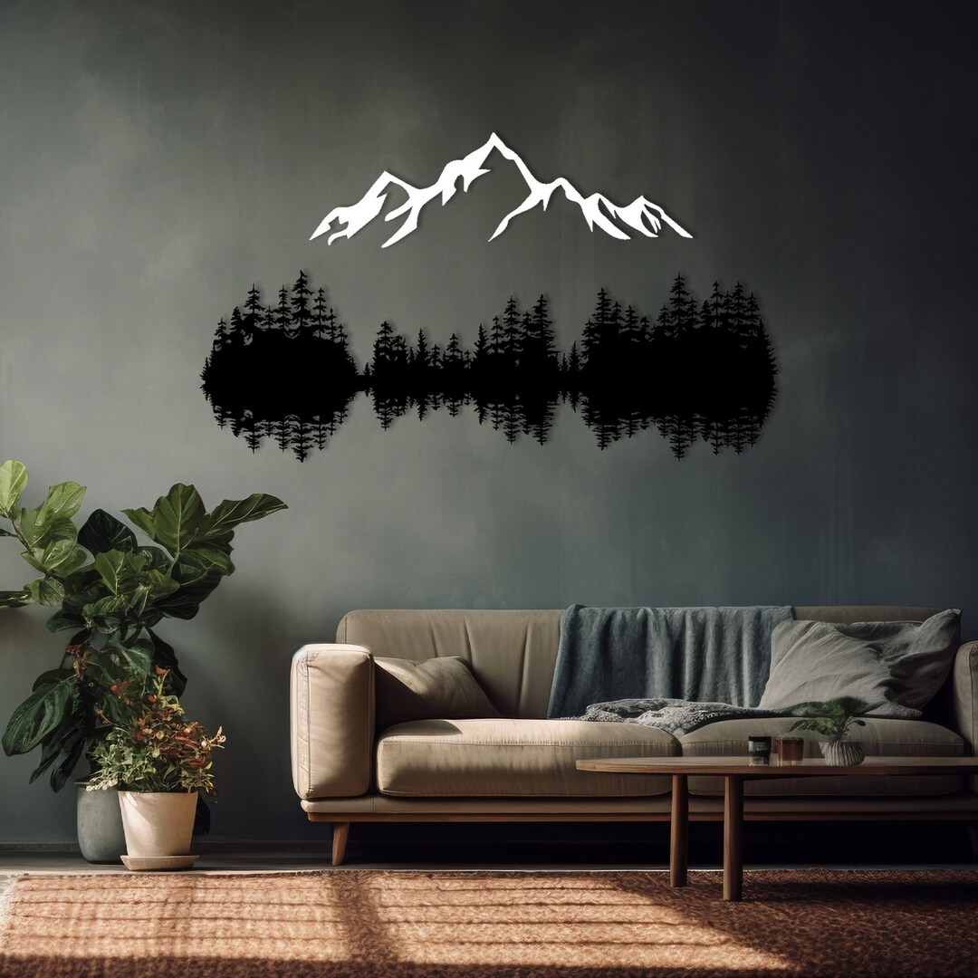 Mountain and Forest Metal Wall Art: Nature Inspired Decor - Etsy