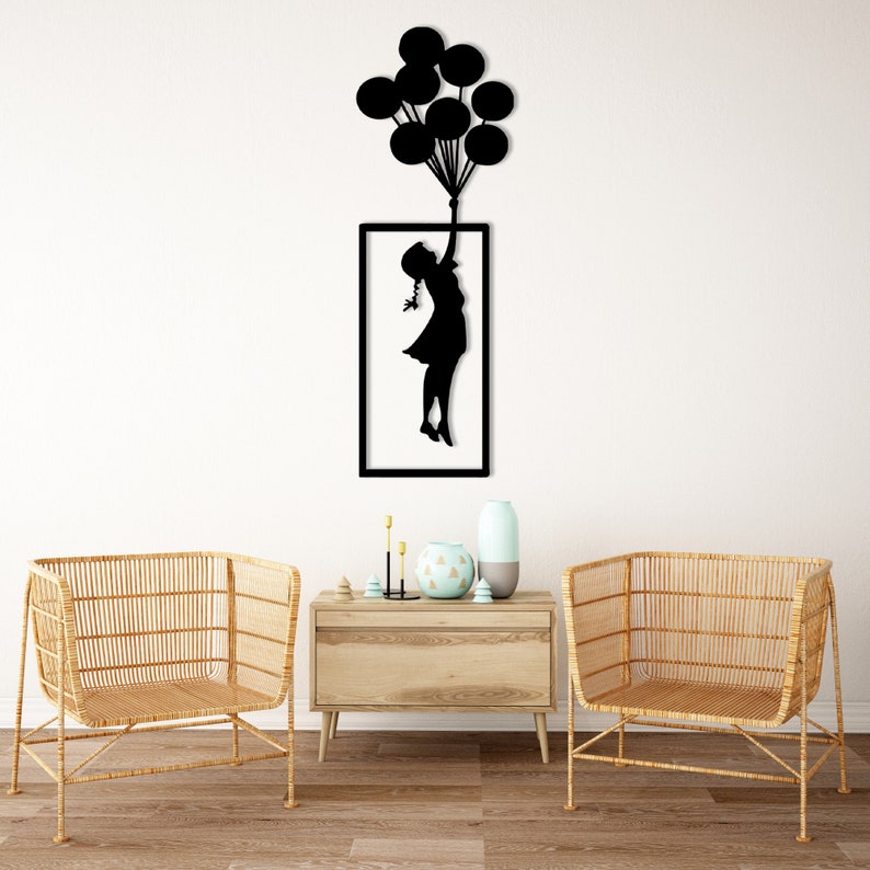 banksy wall art, trendy wall art, contemporary art, housewarming gift, banksy poster, banksy artwork, banksy street art, metal wall art, graffiti wall art, street art, street art poster, banksy balloon girl, unique wall decor