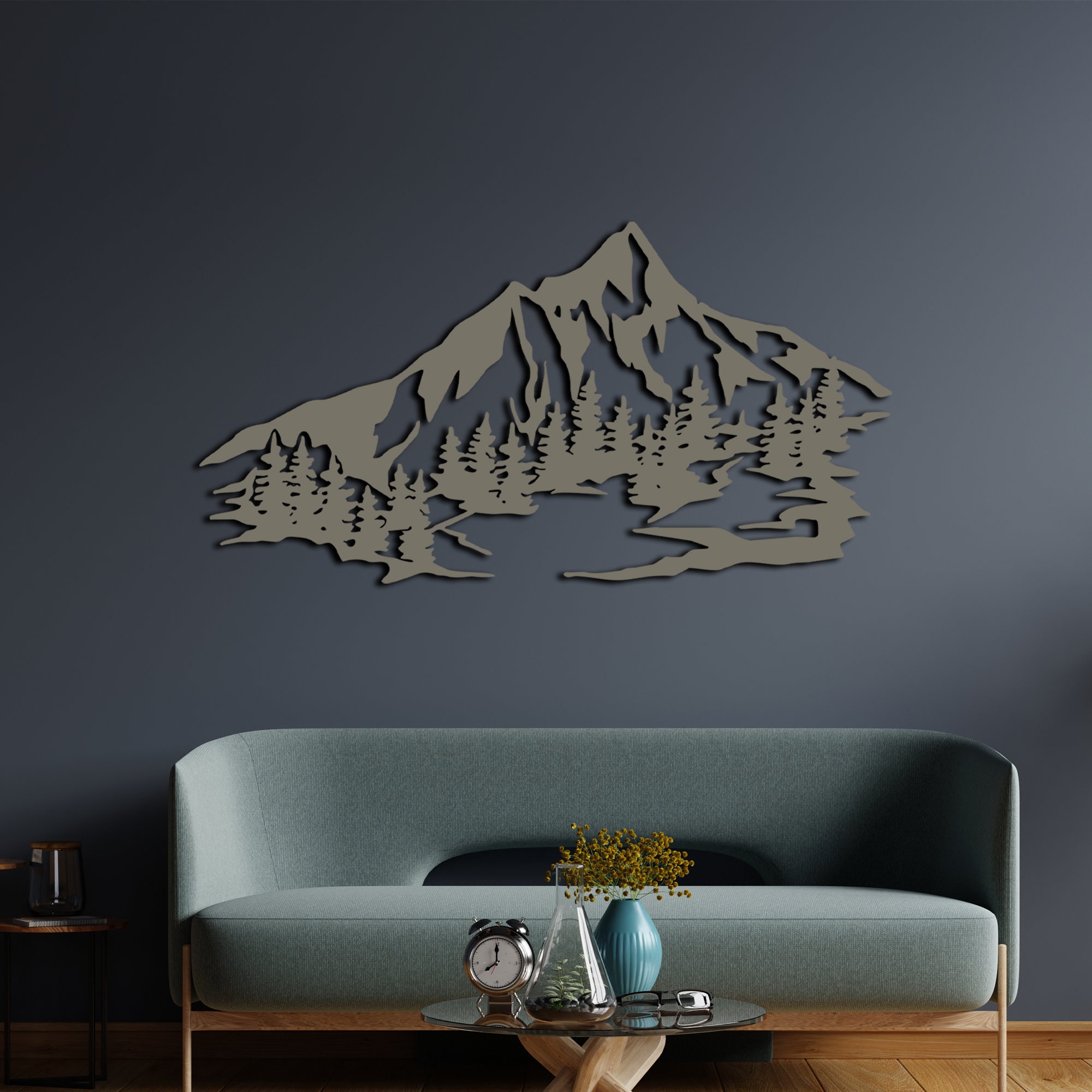 Mountain and Forest Metal Wall Art: Nature Scenery Decor - Etsy
