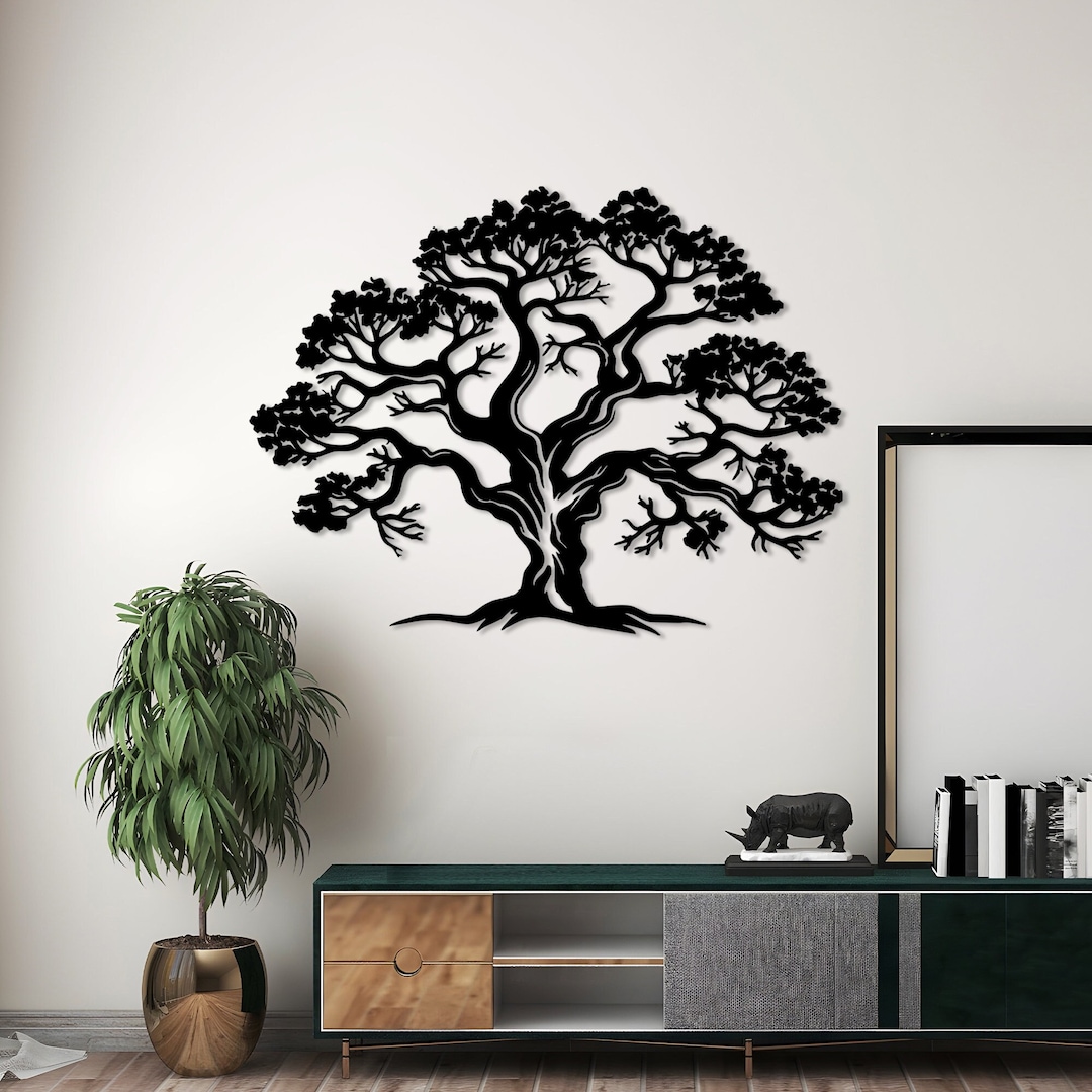 Oak Tree Metal Wall Art: Oversized Nature Inspired Decor - Etsy
