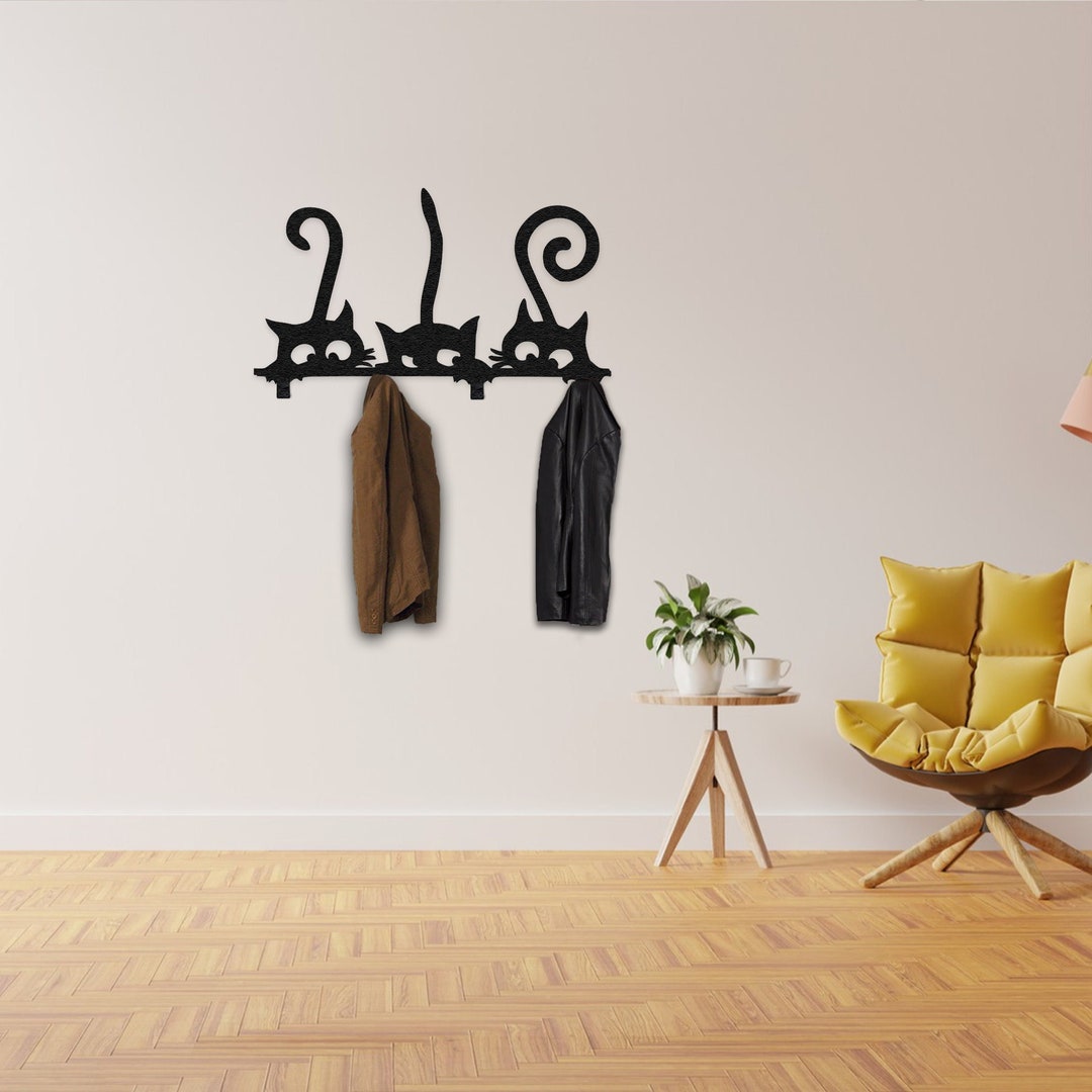 Cats Metal Coat Rack: Nature Inspired Entryway Organizer - Etsy