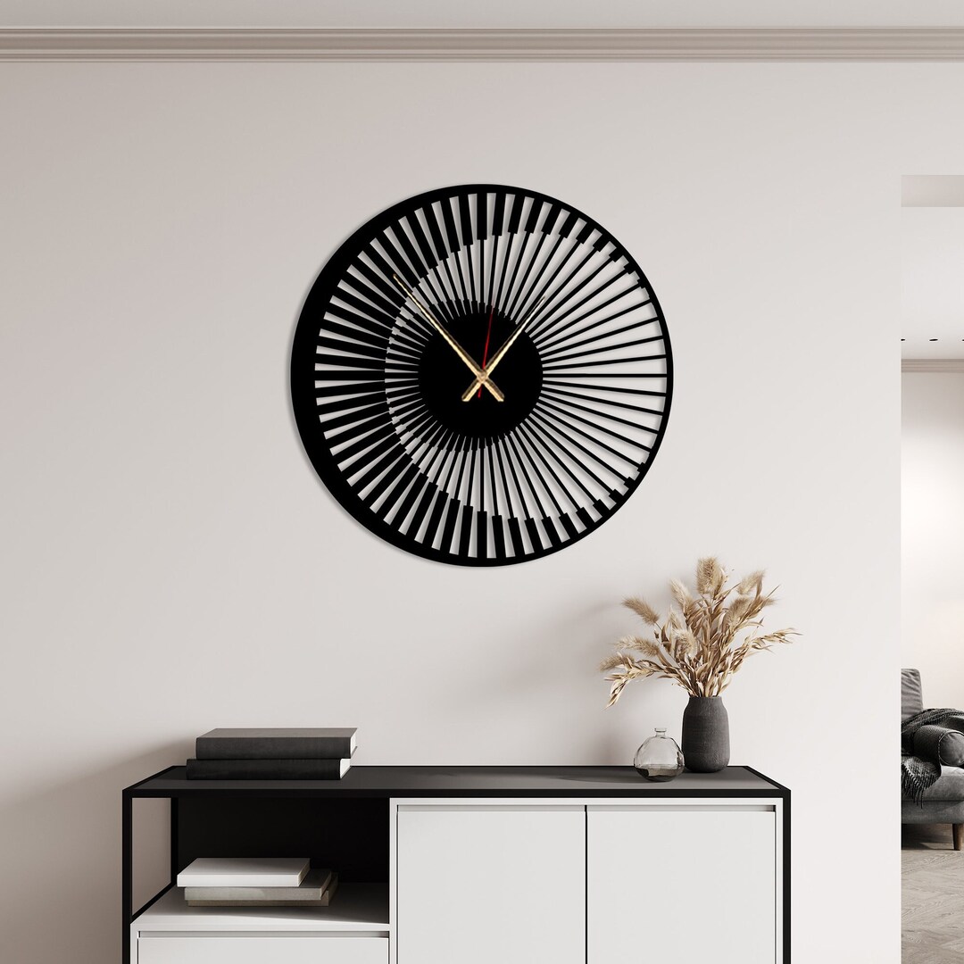 Minimalist Metal Wall Clock: Oversized Geometric Silent Clock - Etsy