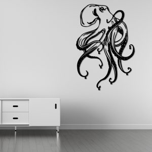 Ocean Art, Metal Wall Art, Sea Life, Beach House Decor, Tentacle Decor, Octopus Art, Metal Wall Sculpture, Modern coat rack, Wall mounted rack, Wall hooks, wall mount coat rack, wild life decor, Entryway coat rack