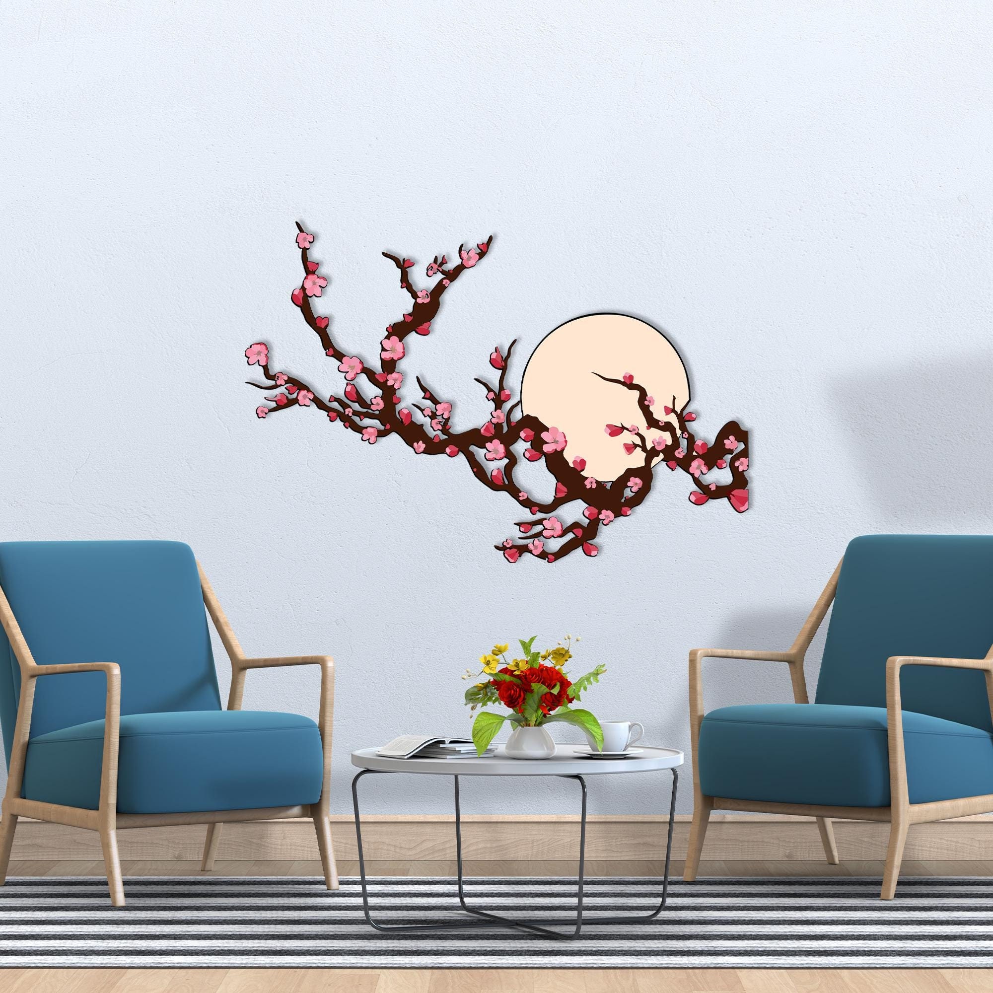 Cherry Blossom Metal Wall Art: Japanese Sakura Tree Decor - Etsy