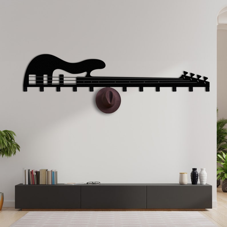 Electro Guitar Metal Coat Rack: Musician Wall Decor - Etsy