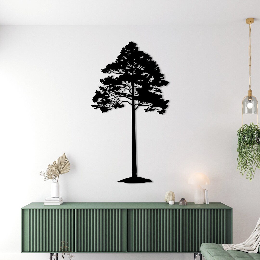 Pine Tree Metal Wall Art: Nature Inspired Living Room Decor - Etsy