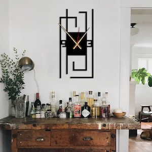 Geometric Metal Wall Clock: Modern Minimalist Art, Silent Clock - Etsy