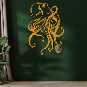Ocean Art, Metal Wall Art, Sea Life, Beach House Decor, Tentacle Decor, Octopus Art, Metal Wall Sculpture, Modern coat rack, Wall mounted rack, Wall hooks, wall mount coat rack, wild life decor, Entryway coat rack