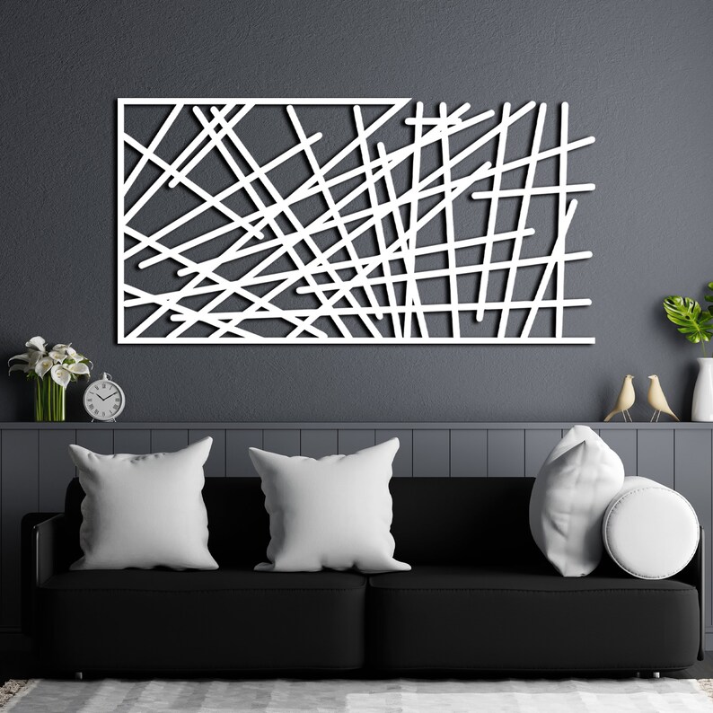 Abstract Metal Line Wall Art: Modern Geometric Sculpture - Etsy