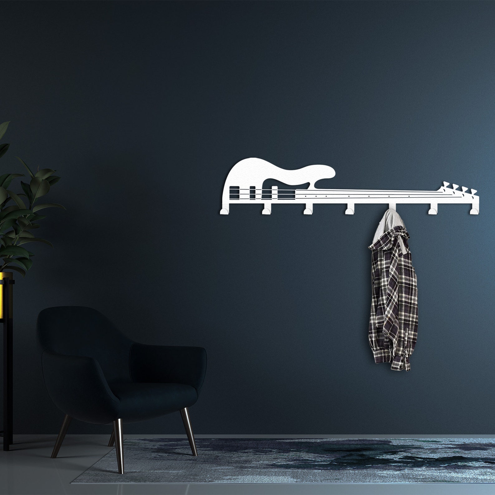 Electro Guitar Metal Coat Rack: Musician Wall Decor - Etsy