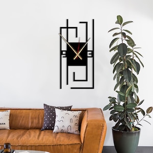Geometric Metal Wall Clock: Modern Minimalist Art, Silent Clock - Etsy