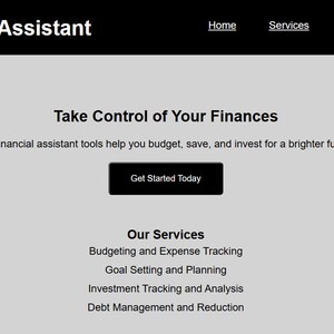 HTML & CSS code for Financial Website Pictured