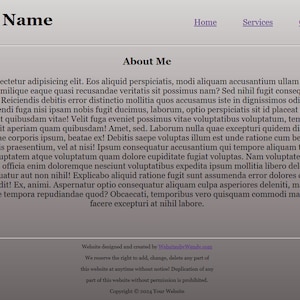 HTML & CSS Code for 5 Page Website Pictured