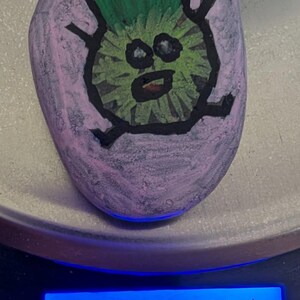 1oz Series - Decorative Hand-Painted Rocks - RockHider.com Green "Fuzzy"