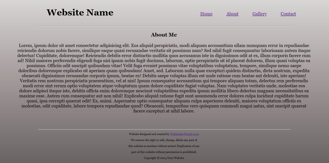 HTML & CSS Code for 3 Page Website Pictured - Etsy