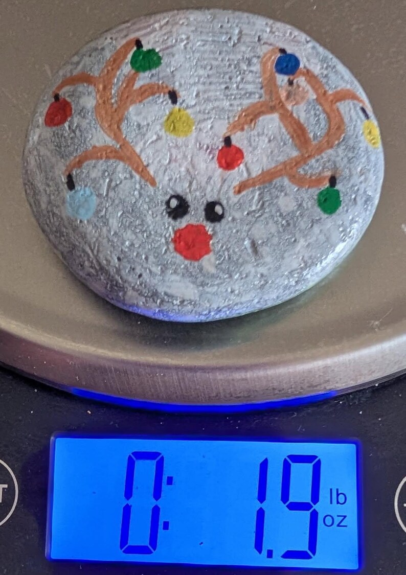 1oz Series - Decorative Hand-Painted Rocks - RockHider.com Rudolf