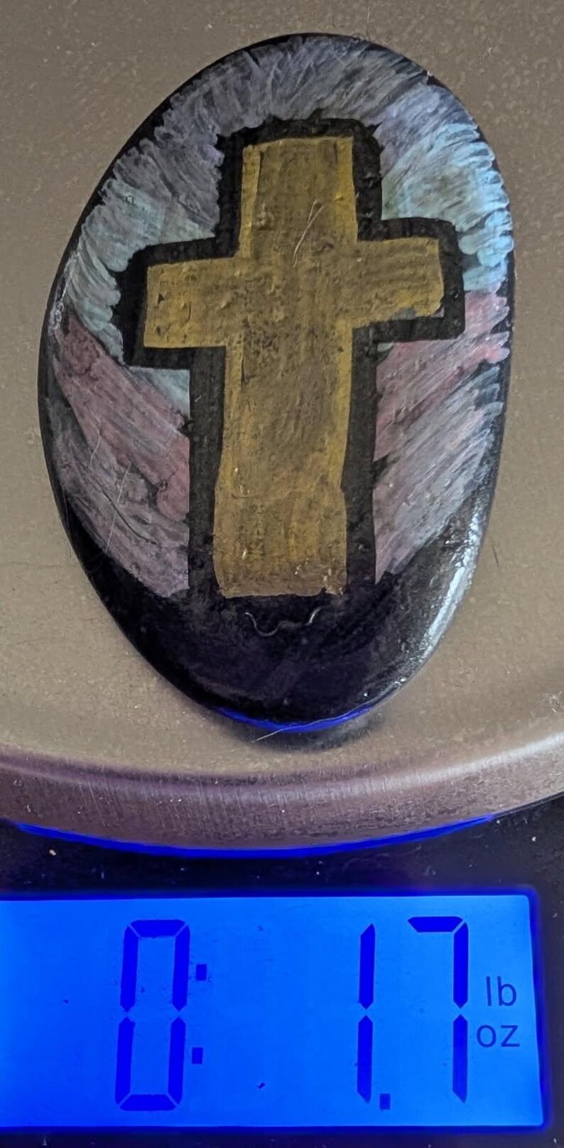 1oz Series - Decorative Hand-Painted Rocks - RockHider.com Cross