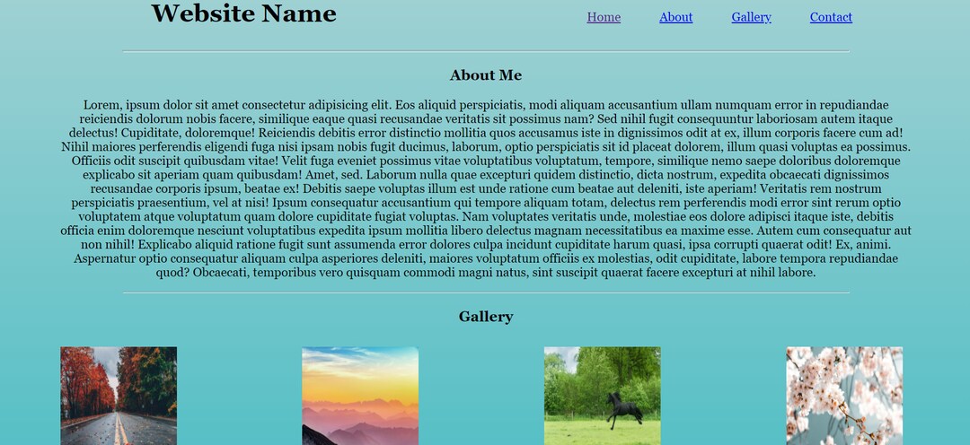 HTML & CSS Code for 1 Page Website Pictured - Code for 7 Different ...