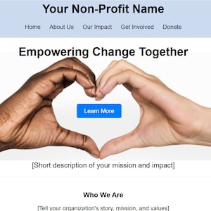 HTML & CSS for Non-Profit Website Pictured