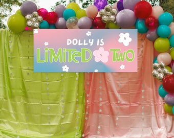 Banner de segundo cumpleaños del Año Nuevo 2000: Inspirado en la edición limitada (Plantilla Canva de descarga digital de 38 x 91 cm)