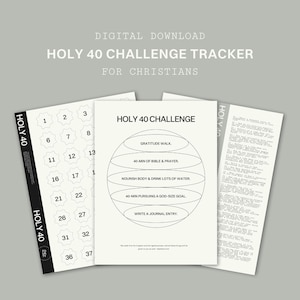 Modelo de Desafio Holy 40 | Produto Digital Cristão | Recurso para Impressão | Modelo para iPad | Tamanho Carta | Ferramentas Baseadas na Fé