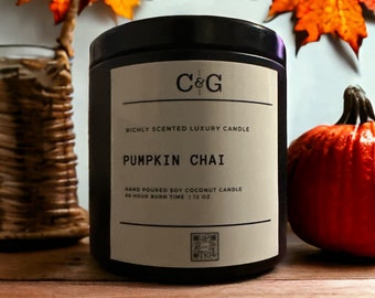 PUMPKIN CHAI Scented C&G Luxury Candle, Pumpkin Chai Candle, Fall Scented Soy Candle, fall scented candle, pumpkin candle,scented soy candle