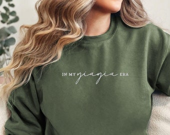 Embroidered In My YiaYia Era Sweatshirt,Greek YiaYia Sweater,YiaYia Crewneck,Pregnancy Announcement Gift For Grandma,Promoted To Grandma