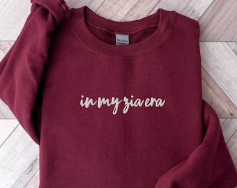 Sudadera con bordado "My Zia Era", suéter Zia, suéter para tía, regalo para tía, regalo para anuncio de embarazo, regalo para tía italiana