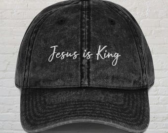 Jesus Is King Hat, Jesus Cap, Christian Hat, Jesus Loves You,God Hat, Faith Based Gift,Religious Hat, Trendy Christian Merch,Bible Study Hat