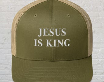 Jesus ist König Hut, Jesus Trucker Hut, christlicher Hut, Gott Hut, auf Glauben basierendes Geschenk, religiöser Hut, Trendy Christian Merch, Christus ist König