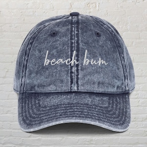 Beach Bum Hat, Summer Vacation Hat, Beachy Vintage Cap, Trendy Beach Hat, Beach Lover Hat, Beachful Hat, Teen Girl Gift, Ocean Lover Hat