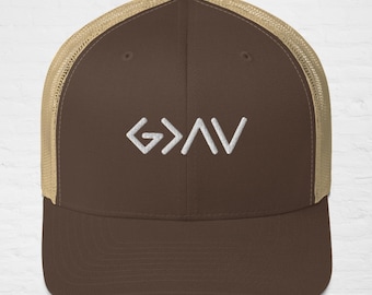 God Is Greater Than The Highs And Lows Trucker Cap, God Is Greater Hat, Christian Hat, Jesus Hat, Faith Hat, Christian Gift, Godly Man Gift