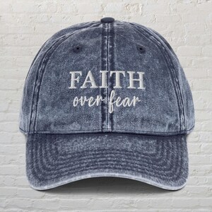 Geloof over angst hoed Jezus hoed christelijke hoed bijbelvers shirt op geloof gebaseerde pet schattig trendy christelijke merchandise religieus cadeau tienermeisje cadeau