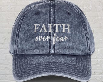 Faith Over Fear Hat Jesus Hat Christian Hat Bible Verse Shirt Faith Based Cap Cute Trendy Christian Merch Religious Gift Teenage Girl Gift
