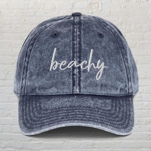 Cute Beachy Hat, Beach Bum Hat,Embroidered Vintage Cap,Summer Hat,Beachy Shirt, Beach Lover Hat, Vacation Hat, Beachful Hat, Teen Girl Gift