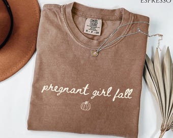 Pregnant Girl Fall Shirt,Comfort Colors New Mom To Be Gift, Autumn Baby Reveal TShirt, Baby Shower Gift, Fall Pregnancy Announcement Shirt