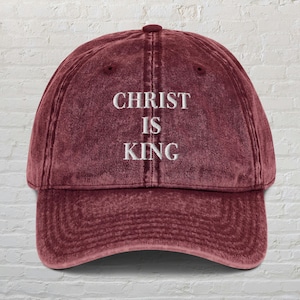 Christ Is King Hat, Jesus Hat, Jesus Is King Cap, Faith Based Hat, Religious Gift, God Hat, Bible Verse Hat, Christian Hat, Cross Hat