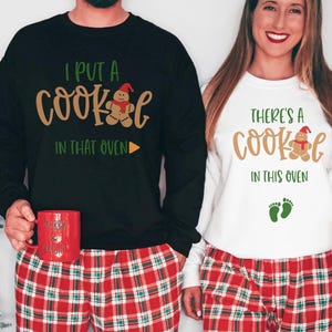 Couples Christmas Pregnancy Announcement Sweatshirt,Maternity Christmas Shirt,Christmas Pregnancy Reveal Shirt,Couples Christmas Pajamas