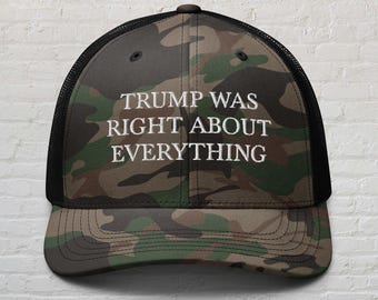 Gorra de camionero con la frase "Trump tenía razón en todo", gorra de Trump, gorra MAGA, gorra del presidente Trump, gorra de Trump, regalo patriótico, gorra republicana, Trump 45 47