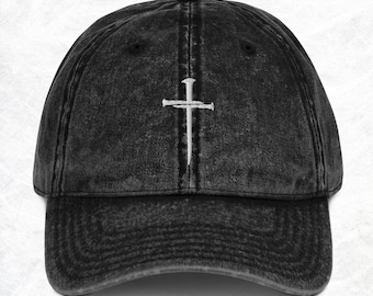 Cappello a croce con 3 chiodi, cappello della Santa Croce, cappello con 3 chiodi e una croce, cappello basato sulla fede, cappello di Gesù, cappello cristiano, berretto a croce, cappello di adorazione, berretto religioso